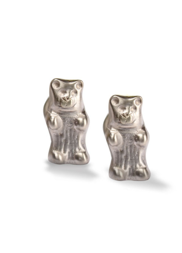 Gemelos osito en plata para hombre