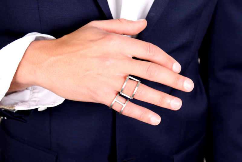 Silver ring M8 for man - Image 3