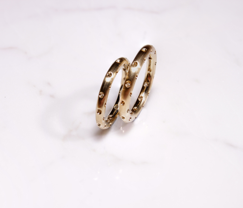 Alianzas de boda de oro 18k be-go3