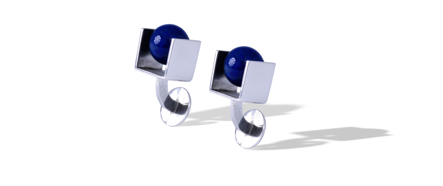 silver cufflinks with aquamarine