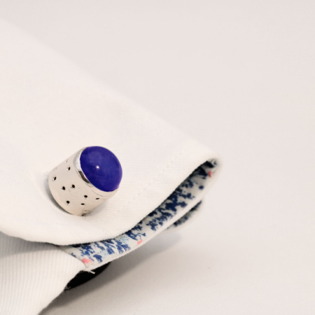 Silver amethyst cufflinks