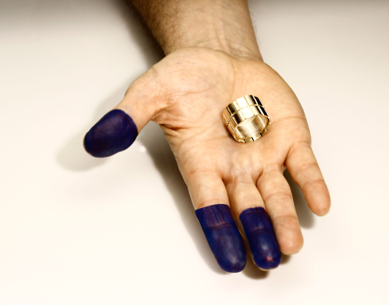 silver ring for man on a hand